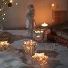 Letine 10pcs Silver Ribbed Star Candle Cups - Assorted Height
