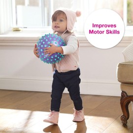 Edushape The Original Sensory Ball for Baby - 7" Deflated Purple Light Blue Color Baby Ball That Helps Enhance Gross Motor Skills for Kids Aged 6 Months & Up - Vibrant, Colorful & Unique Toddler Ball