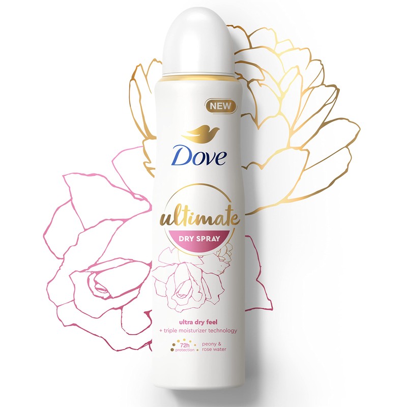 Dove Ultimate Dry Spray Antiperspirant Peony And Rose Water 2
