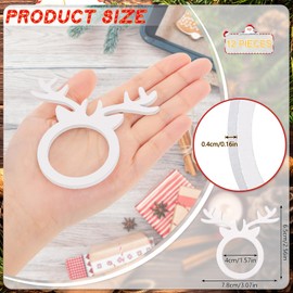 MWOOT Pack of 12 Christmas Napkin Rings, Reindeer Napkin Rings, Wooden for Christmas, Wedding, Holiday, Dinner, Party, Banquet, Table Decoration, Antlers Napkin Ring Decoration Accessories