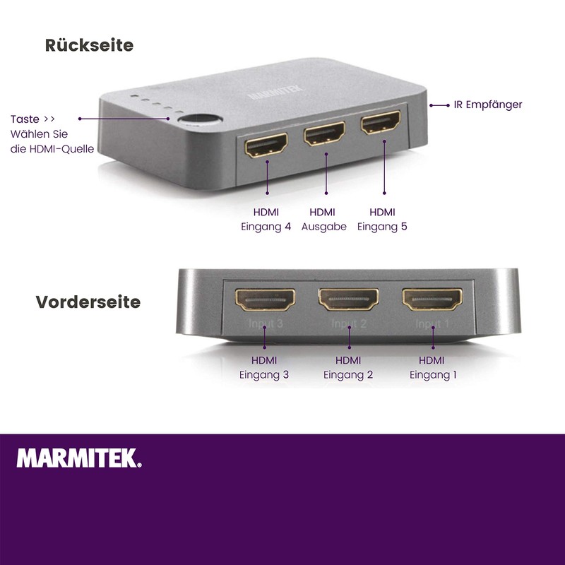 HDMI Switch 4K - Marmitek Connect 350 UHD - 5