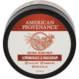 American Provenance Premium Natural Beard and Mustache Balm for Men with Shea Butter, Jojoba Oil, Argan Oil - Grooming Balm that Conditions, Moisturizes and Strenthens Beards and Mustaches of Any Length | Lemongrass & Marjoram, 2 oz (Pack of 1)