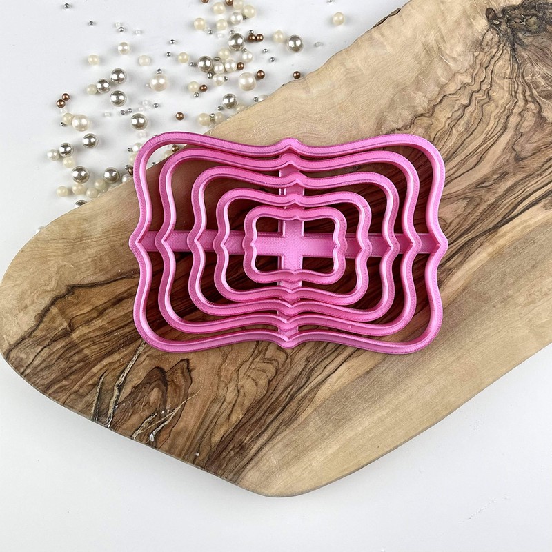 LissieLou Decorative Plaque Shape Icing Fondant Cookie Cutter - 3cm