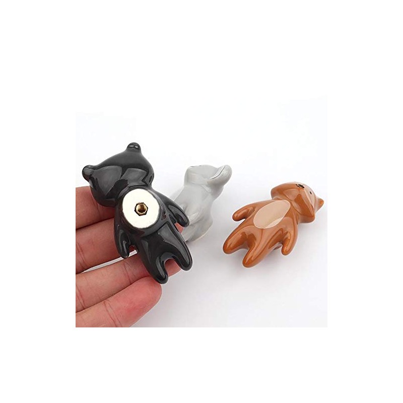 UULU 5 pomos de cerámica con diseño de animales para