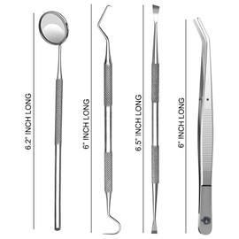 Professional Dental Tools - Dental Pick, Dental Scaler for Tartar Plaque Remover Tooth Cleaner Teeth Scraper Dentist Hygienist Kit Sickle Scaler Teeth Cleaning Set Stainless Steel 4 Pc By Krisp Beauty