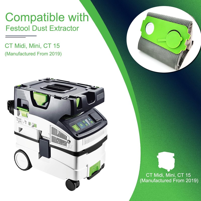 Reusable Dust Bag Compatible with Festool Midi, Mini, and CT