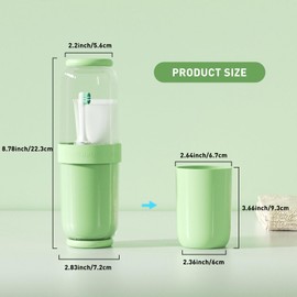 QIEPOMI Toothbrush Cup with Cover, Travel Toothbrush Case Portable Toothbrush Holder for Traveling Business Camping School Bathroom (Green)