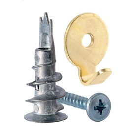 Merriway BH07627 Heavy Duty Picture Hooks Kit for Cavity Walls Brass Plated, Multicolour