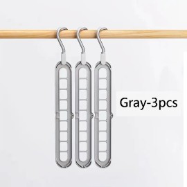Magic Closet 3D Set Of 3 Folding Hanger 9 Hole Rotating Magic Closet 3D Organizer Space Saver