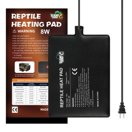 LUCKY HERP Reptile Heat Pad 6x8 Inch 8W Under Tank Terrarium Heating Mat, Reptile Heat Mat, Reptile Heating Pad for Turtle, Lizard, Hermit Crab, Frog, Snake