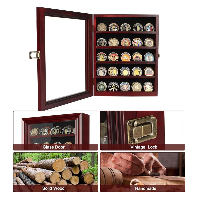 ASmileIndeep Military Challenge Coin Display Case Holder with HD Toughened