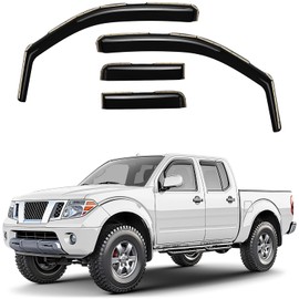 Window Deflectors Smoke Tinted in-Channel Side Window Vent Visor Deflectors Rain Guards Compatible with Nissan Frontier 2005-2021 Crew Cab - 4 pcs. GW0924