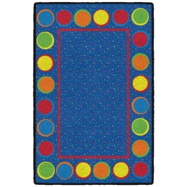 Flagship Carpets Sitting Spots Welcome Mat Area Rug for Children's Classroom Entryway or Kids Playroom, 2' x 3', Rectangle, Blue