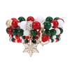 Budsmile 4 Set Christmas Beaded Stretch Bracelets Elk Snowman Bell