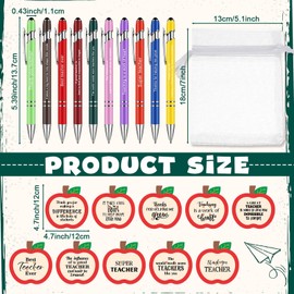 Kosiz 90 Pcs Christmas Teacher Gifts from Students Apple Shaped Teacher Notepad with Pen Appreciation Sticky Notes Bulk Thank You Gifts for Christmas New Year School Office Classroom Supplies