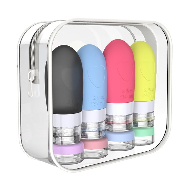 vodvob Travel Bottles for Toiletries, Tsa Approved Silicone Containers for