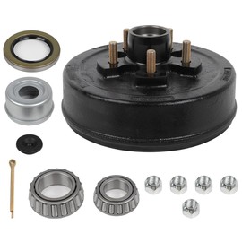 SCITOO Wheel Hub Wheel Bearing Assembly fit Boat Trailer Brake Drum Kit 5-4.5 Bolt Circle Wheel Hub Kit 10 x 2-1/4 3500lb Axle 5 Bolt Greased Bearings 68149 & 44649 Black 0 Wheel Hub Bearings 1pc