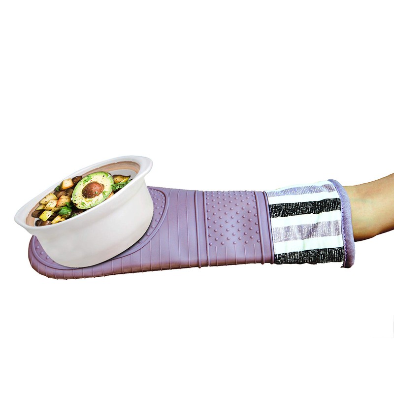 RED LMLDETA Heat Resistant 550 Degree Oven mitt, Silicone Oven