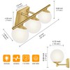 YHTlaeh New Bathroom Vanity Light 3 Lights Fixtures Brushed Brass