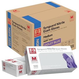 Intco Basic Nitrile Exam Gloves, Medical Violet Gloves Disposable Latex Free Powder-Free For Exam, Food Prep, Cleaning, X-Large Case Of 1000, XL, NGPF1037