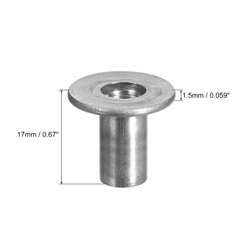uxcell M6 T-Nuts, 24pcs Carbon Steel Tee Nuts, Round Base