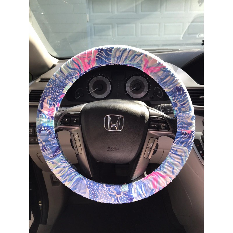 Designer Lilly Fabric steering wheel cover