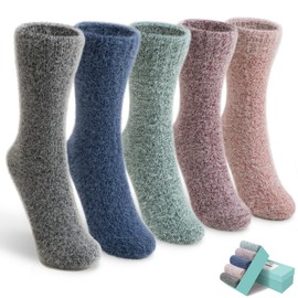 SISOSOCK Fuzzy Cozy Warm Socks for Women-Winter Home Thick Wool Soft Sleeping Socks-Perfect Gifts for Women