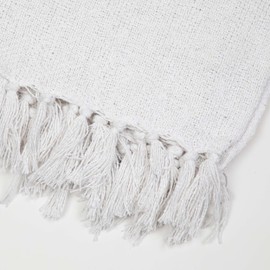 Arkwright Common Ground Bulk Blankets - Pack of 12 - Reversible 100% Cotton All Season Lightweight Couch Bed Throws for Wedding Guests, Travel, and Outdoor Events, 50 x 70 in, White