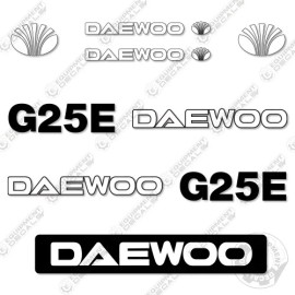 Aftermarket Fits Daewoo G25E Decal Kit Forklift Equipment Decals - 7 YEAR VINYL