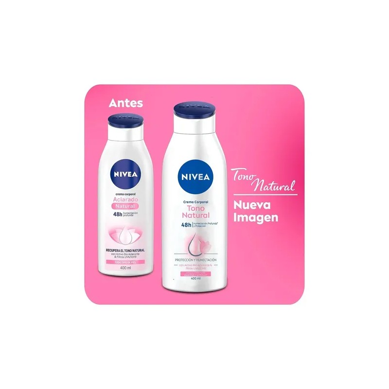 Nivea Crema Corporal Humectante Aclarado Natural 400 Ml
