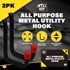 SOL 2pk All Purpose Metal Utility Hook – Heavy-Duty Wall-Mounted