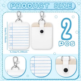 Sunnymove 2 Pcs 3.2 x 2.6 Inch Teacher Classroom Doorbell Holder Notebook Paper Classroom Doorbell Holder Class Bell Case Keychain Gifts for Teachers Day