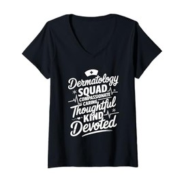 Womens Dermatology Squad, Derm Nurse Crew Dermatologist Nursing V-Neck T-Shirt