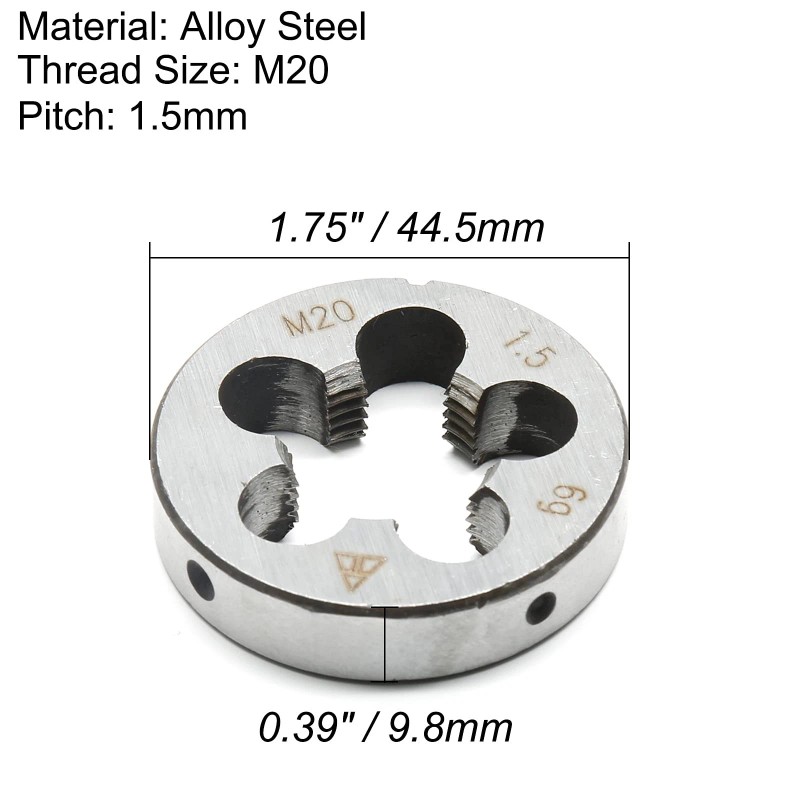 Qjaiune M20 x 1.5 Metric Right Hand Thread Die for