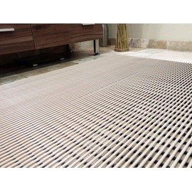 VinTube Vinyl Pool Mat Shower Bathroom Locker Room Sauna Spa Hot Tub Drains Water Splash Comfortable on Bare Foot Mat Runner by VinTek (Tan, 4x4)