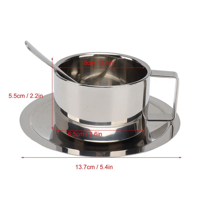 MUNEFE Stainless Steel Coffee Cup Set, Double Walled Espressos Cups,