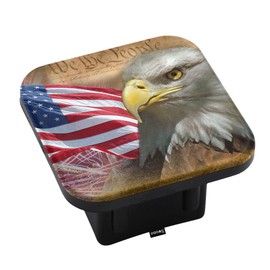Swono Hitch Cover American Flag, USA Flag Bald Eagle Constitution Rubber 2 Inch Tow Rear Receivers Plug Covers Trailer Hitch Covers for for Pickup Trucks Cars SUVs