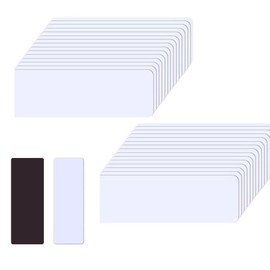 LOYELEY Magnetic Sheets, Magnetic Labels, 30 Pieces White, Magnetic Sheets, Name Tag Labels, Reusable, Magnetic Writing for Classroom and Office