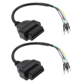 The Lord of the Tools 2pcs OBD2 16 Pin Female to 5 Pin Jumper Tester Cable Universal Tail Fiber DIY Motorcycle Adapter Black