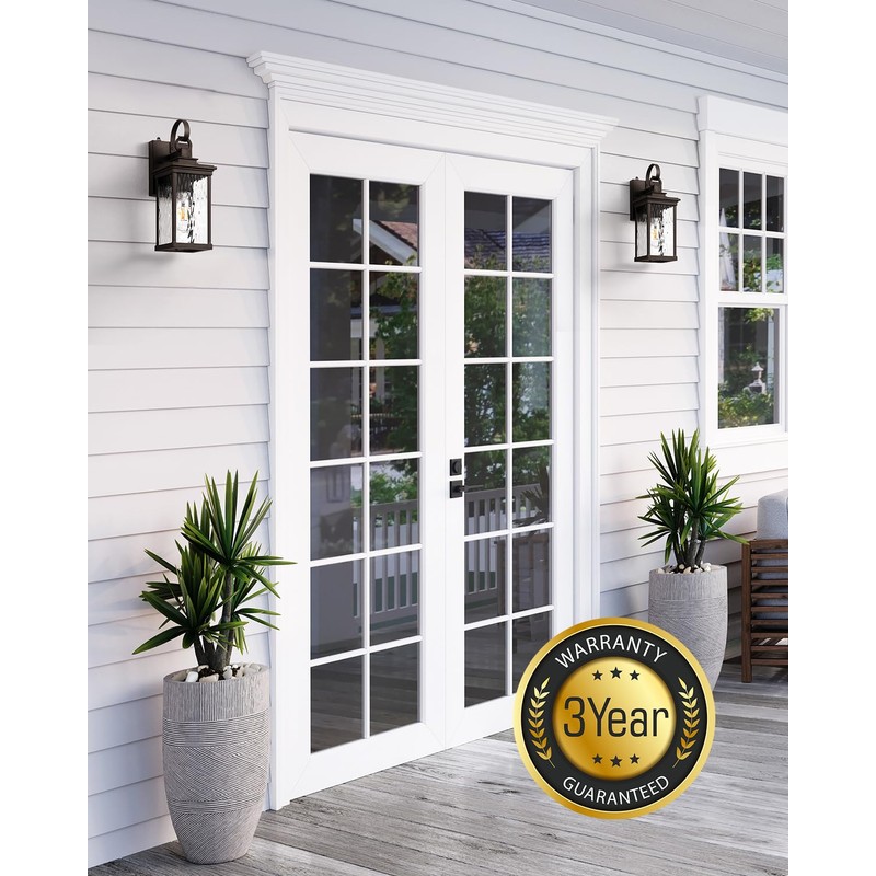 VIANIS Dusk to Dawn Outdoor Garage Lighting, Farmhouse Oil Rubbed