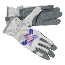 Gold Leaf RHS COLLECTION MALVERN Ladies Comfortable Deerskin Leather Gardening Gloves Lilac Iris - Great Gift