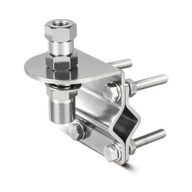 Anina CB Radio Antenna Mount Kit with 3/8 X 24 SO239 Stud Heavy Duty Stainless Bracket Steel Fits 13mm–30mm Round Tubes, Universal for Truck Mirror, Jeep, Semi, Off-Road Vehicles