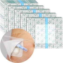 Waterproof Dialysis Catheter Shower Cover | 12x14 Inch Shower Protector with Non-Stick Center Pad | PICC Line Bandage Patch Dressing Wounds Chest Port PD Peritoneal Dialysis Accessories (Pack of 14)