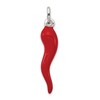 Bijou Silver Red Polished Enamel Italian Horn Charm