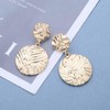 Enautoabs Bohemian Large Gold Hammered Disc Coin Dangle Earrings Round