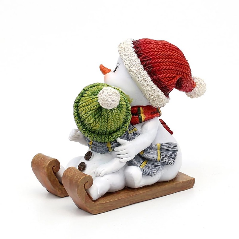 Dekohelden24 Pair of Snow Children Snowmen with Hat and Scarf