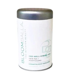Bloomballa Beauty Gro-Well+Stress-Less Tea - De-Stress and Support Hair Growth - Organic Herbal Loose Leaf Tea - Adaptogenic - 32 grams