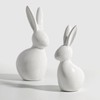 Pawliss Easter Decorations: Elegant White Ceramic Bunny Figurines Set of
