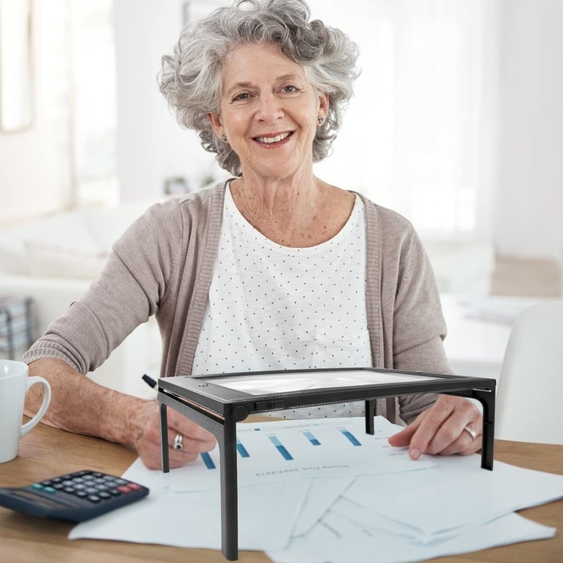 OBOVO Upgrade Lupe mit Licht, 5X Leselupe mit Licht für