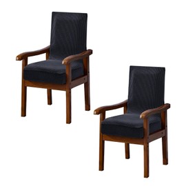 NICEEC Universal Dark Grey Arm Chair Covers for Dining Chairs Stretchy Chair Covers Armchair Easy Fit Chair Cover Set of 2 with Zipper Soft Washable Chair Protector for Kitchen Wedding Living Room